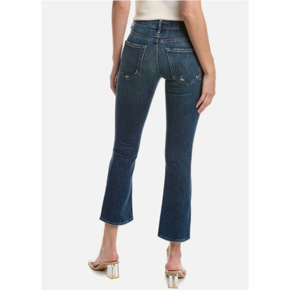 Mother “Insider Ankle Mile High” Jeans 27 Dark Wash Cropped Slim Kick Hem Urban - Picture 2 of 16
